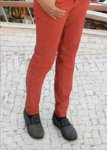 Red Jeans Pant Medium 36" Elastic Waist
