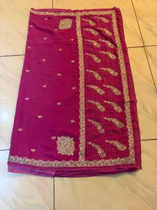 Elegant Purple Embroidered Saree
