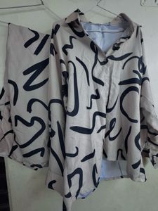 Stylish Abstract Print Shirt and Pants Set