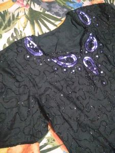 Vintage Black Embellished Top