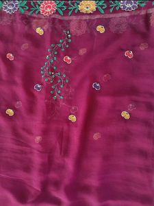 Embroidery Saree With Blouse