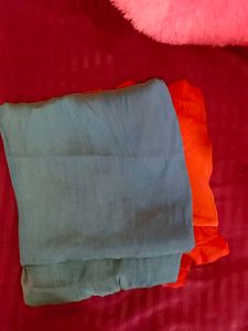 Ready to wear Orange and Blue Ombre Saree