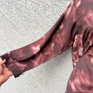 Maroon Tie-Dye Kurta