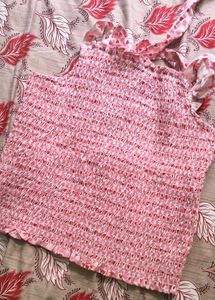 Cute Pink Smocked Heart Top( never worn)