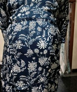 Boho Blue Floral Maxi feeding Dress
