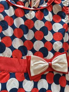 Girls Red, White &amp; Blue Polka Dot Dress