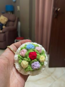 Crocheted Cupcake Keychain