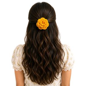Crocheted yellow rose Hair Clip