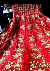Red &amp; Gold Embellished Lehenga Choli