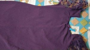 Grey Marled Knit Long Sleeve Dress Purple Combo