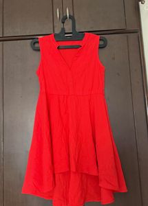 Vibrant Red Sleeveless Mini Dress