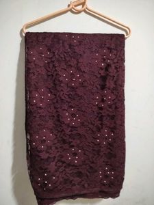 Elegant Burgundy Lace Saree