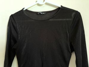 Sparkly Black Long Sleeve Dress