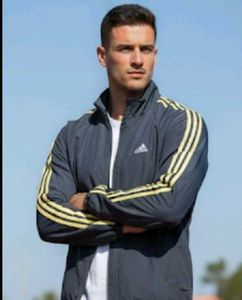Adidas Track Jacket - Grey &amp; Yellow
