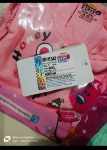 Cute Pink Bear Print Dress &amp; Panty Set