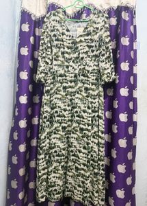 Stylish Abstract Print Midi Dress