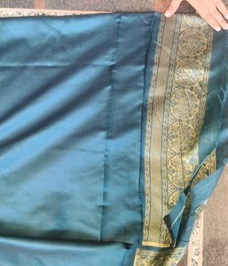 Vibrant Silk Saree with Gold Border