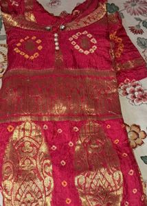Elegant Red Bandhani Kurta 💃💃