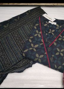 Elegant Navy Kurta Set with Dupatta