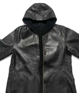 Black Hooded 100% Leather Jacket
