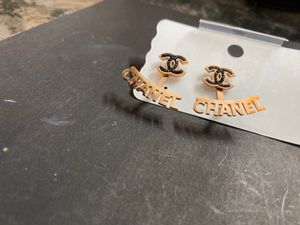CHANEL ROSEGOLD TWO IN ONE EAARINGS ANTITARNISH