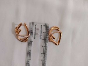 Chic pink Gold &amp; Crystal Hoop Earrings