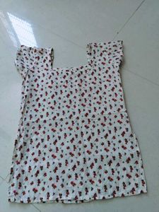 combo Floral Print Square Neck Top short kurti
