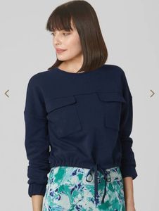 Vero Moda Navy Pullover Top with Pockets