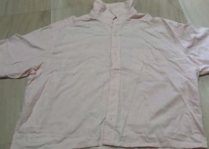 💗 Pink Oversized Crop Shirt