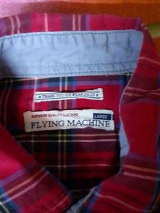 Red Plaid Button-Down Shirt