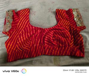 Red Saree with Embellished Border