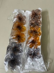 Set of 10 Flower Hair Clips