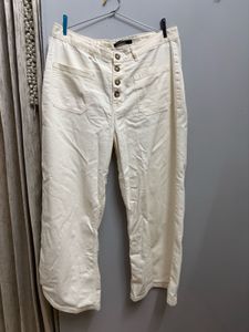 Wide Leg Button Front Pants
