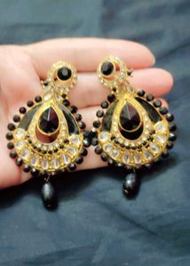 Statement Black & Gold Earrings