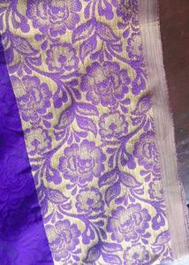 Royal Blue Silk Saree with gold Border