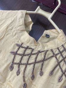 Yellow Embroidered Kurta