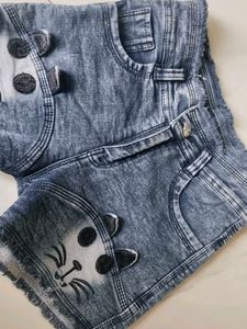 Cute Cat Denim Shorts