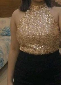 Sparkling Sequin Halter Neck Top