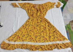 Boho Yellow Floral Midi Dress