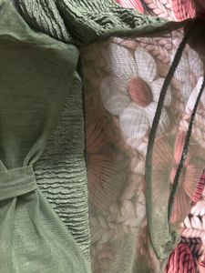 Olive Green Textured Blouse