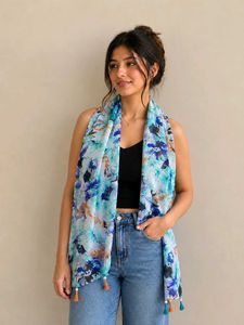 Beautiful Floral Scarf & Free Gift