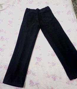 Black cottorised Wide Leg Pants