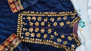 Blue Kurta with Intricate Gold Embellishments