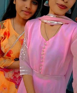 Any One Jewellery Free Baby Pink Three Piece Dress