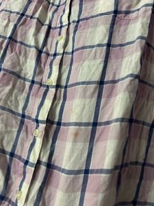 Pink Plaid Button-Up Shirt