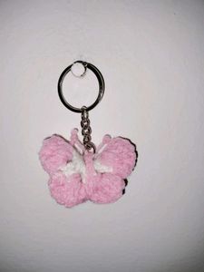 Handmade Pink Butterfly Keychain
