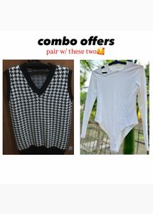 Houndstooth Vest & White Bodysuit Combo
