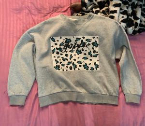 Grey Leopard Print Sweatshirt