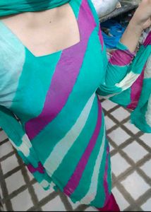 Stylish Striped Kurta Set with Dupatta
