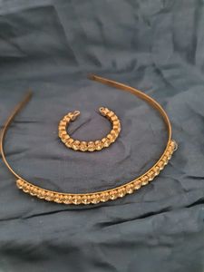Festive Diamond Headband with Bracelet